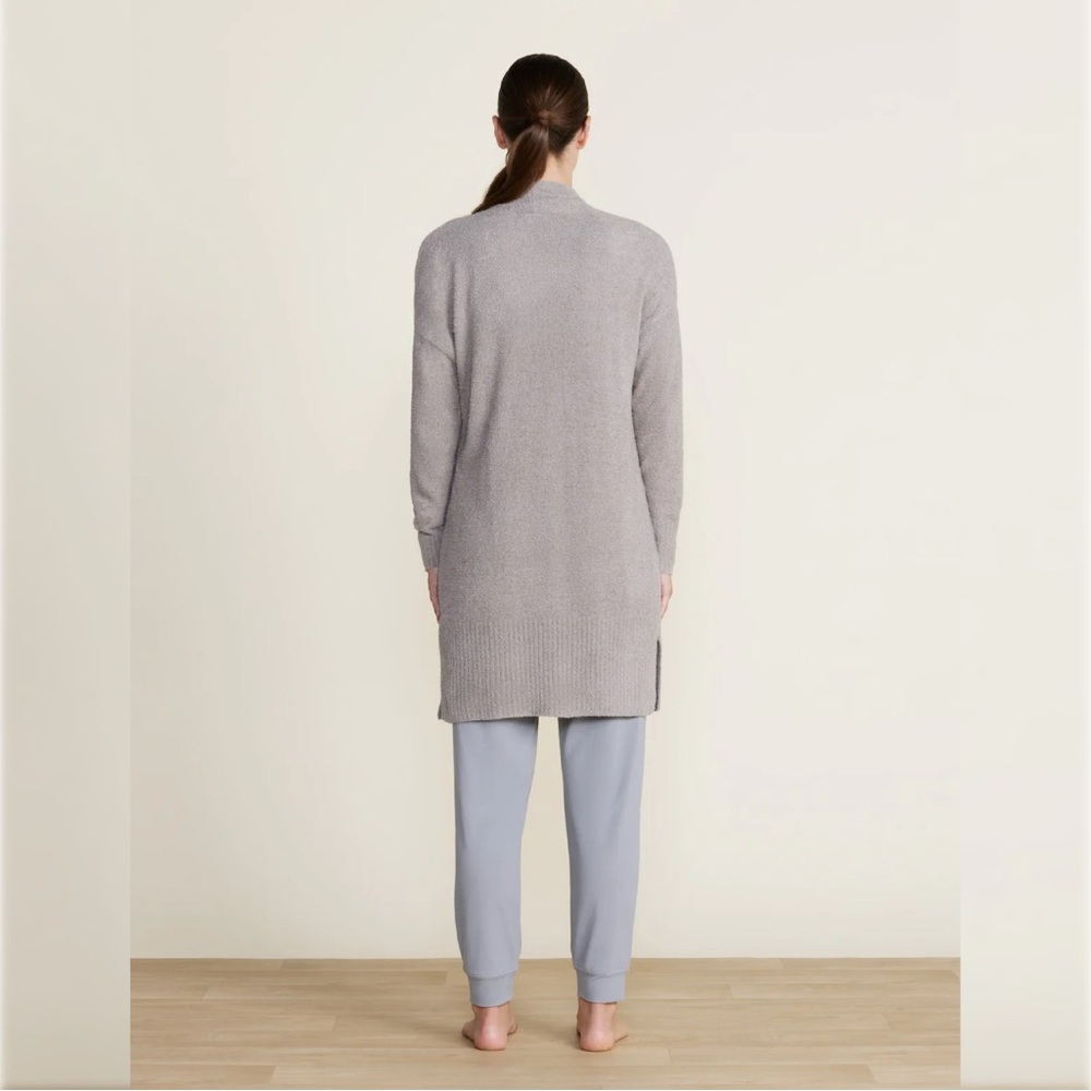 Barefoot Dreams CozyChic Lite Open Cardigan Sweater 3X Waffle Knit Gray Lounge - Picture 3 of 14